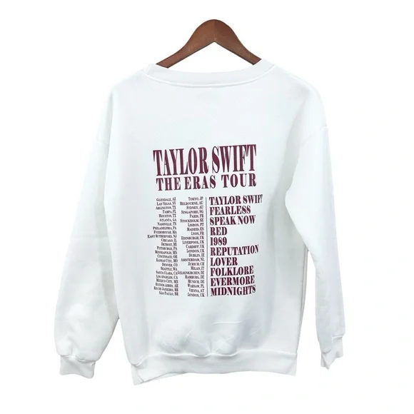 TAYLOR SWIFT Sweatshirt The Eras Tour Reputation Crewneck White - Picture 2 of 3